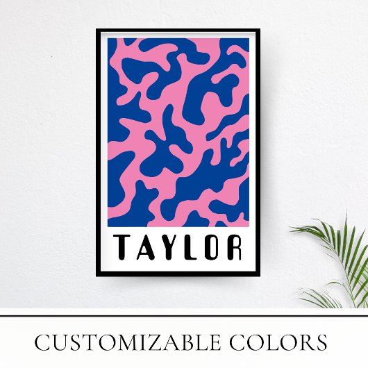 鮮やかレトロミニマルファンキーリストパターン ポスター