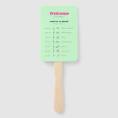 鮮やかレトロレインボーホットピンク70s結婚式 プログラム ハンドファン (裏面)