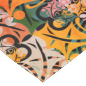 鮮やかレトロ抽象芸術葉パターン テーブルクロス (アングル)