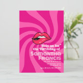 鮮やかレトロ誕生祝いテーマ 招待状 (スタンド正面)