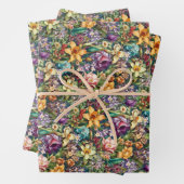 鮮やかヴィンテージスタイル春花模様 ラッピングペーパーシート (インサイチュ)