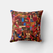 鮮やかヴィンテージ熱狂するキルト クッション (裏面)