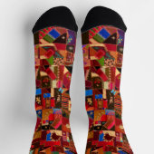 鮮やかヴィンテージ熱狂するキルト ソックス (上部)