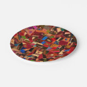 鮮やかヴィンテージ熱狂するキルト ペーパープレート (アングル)