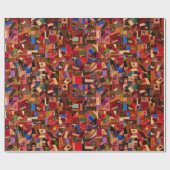 鮮やかヴィンテージ熱狂するキルト ラッピングペーパー (フラット)