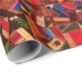 鮮やかヴィンテージ熱狂するキルト ラッピングペーパー (ロールコーナー)