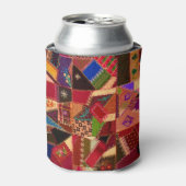 鮮やかヴィンテージ熱狂するキルト 缶クーラー (缶正面)