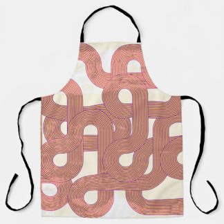 鮮やかヴィンテージ:抽象芸術カラフル線 エプロン