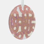 鮮やかヴィンテージ:抽象芸術カラフル線 ガラスオーナメント (正面右)