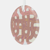 鮮やかヴィンテージ:抽象芸術カラフル線 ガラスオーナメント (正面左)