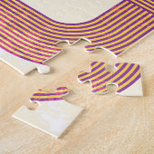 鮮やかヴィンテージ:抽象芸術カラフル線 ジグソーパズル (側面)