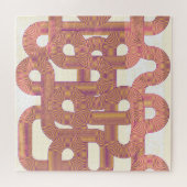 鮮やかヴィンテージ:抽象芸術カラフル線 ジグソーパズル (横)