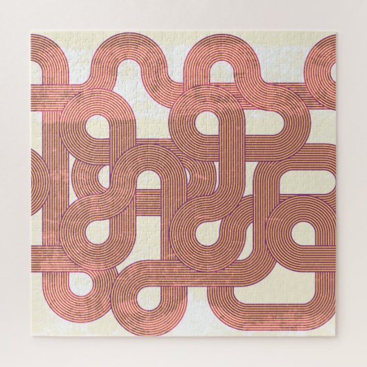 鮮やかヴィンテージ:抽象芸術カラフル線 ジグソーパズル (縦)