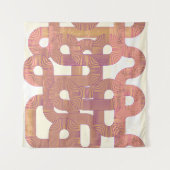 鮮やかヴィンテージ:抽象芸術カラフル線 タペストリー (正面(横))