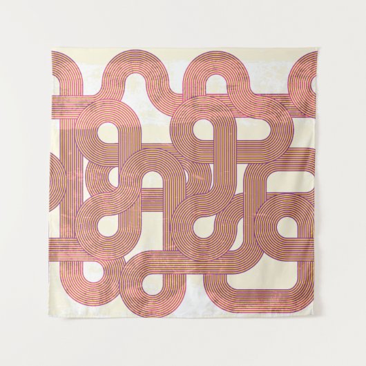 鮮やかヴィンテージ:抽象芸術カラフル線 タペストリー (正面)