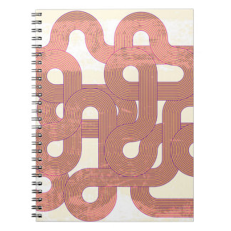 鮮やかヴィンテージ:抽象芸術カラフル線 ノートブック
