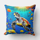 鮮やか亀礁ライフ クッション (正面)