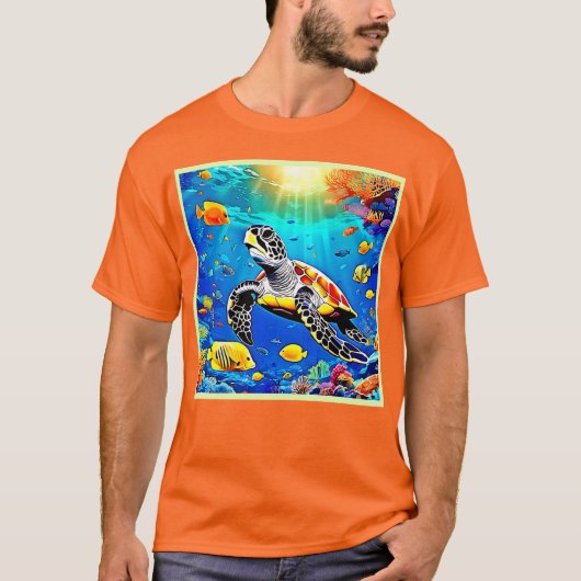 鮮やか亀礁ライフ Tシャツ (正面)