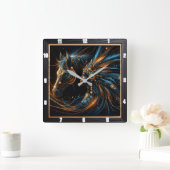 鮮やか先住民インディアン及び馬の調和 スクエア壁時計 (ホーム)