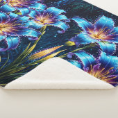 鮮やか光フローラデジタルファンタジー庭園 シェルパブランケット (3/4)