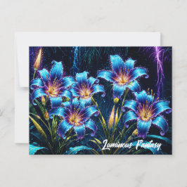鮮やか光フローラデジタルファンタジー庭園 ポストカード