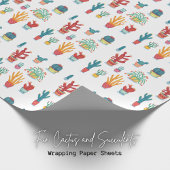 鮮やか吸汁及びサボテンの包装紙 ラッピングペーパー