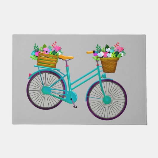 鮮やか図解入りの、写真付きの自転車 ドアマット (正面)