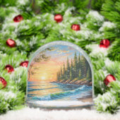 鮮やか夕日の海波 (クリスマス)