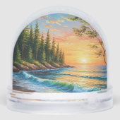 鮮やか夕日の海波 (裏面)