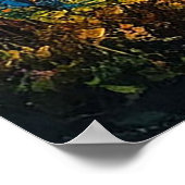 鮮やか夕日の海波 ポスター (角)