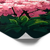 鮮やか夕日の海波 ポスター (角)