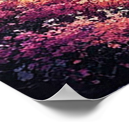 鮮やか夕日の海波 ポスター (角)