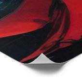 鮮やか夕日の絵を描風景 ポスター (角)