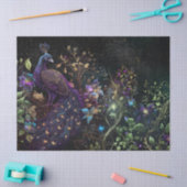 鮮やか孔雀とフローラの分離 薄葉紙 (クラフト)