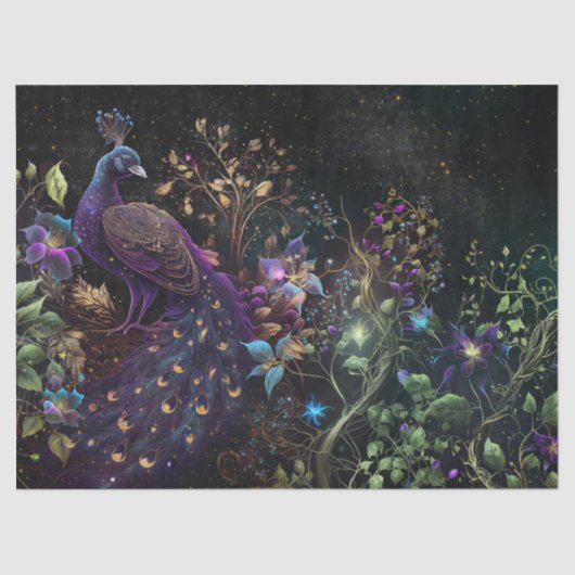 鮮やか孔雀とフローラの分離 薄葉紙 (正面)