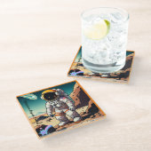 「鮮やか宇宙トレック」 ガラスコースター (アングル)