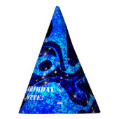 鮮やか宇宙ブルーきらめくグリッター パーティーハット (右)