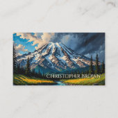 鮮やか山レイニア風景雲木QR 名刺 (正面)