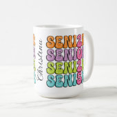 鮮やか年次お祝い コーヒーマグカップ (正面右)