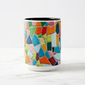 鮮やか幾何学的パタカラフルーン詳モダン細 ツートーンマグカップ (中央)
