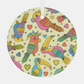 鮮やか幾何学的モザイクモダン：シームレス ガラスオーナメント (裏面)