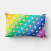 鮮やか幾何虹六角形パターン ランバークッション (裏面)