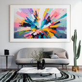 鮮やか幾何解カラフル爆抽象芸術 フォトプリント           