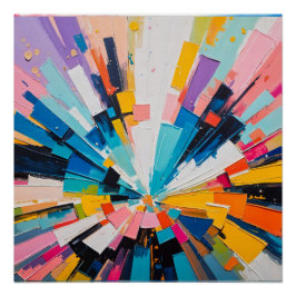 鮮やか幾何解カラフル爆抽象芸術 ポスター