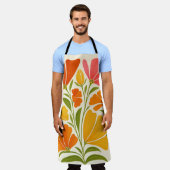 鮮やか手絵を描花 エプロン (着用した状態)
