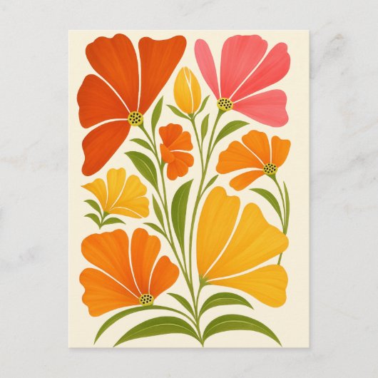 鮮やか手絵を描花 ポストカード (正面)