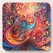 鮮やか抽象デザイン飲料用コースター コースター (正面)