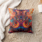 鮮やか抽象デザイン クッション (ブランケット)