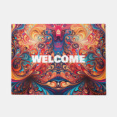 鮮やか抽象デザイン ドアマット (正面)