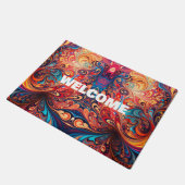 鮮やか抽象デザイン ドアマット (アングル)